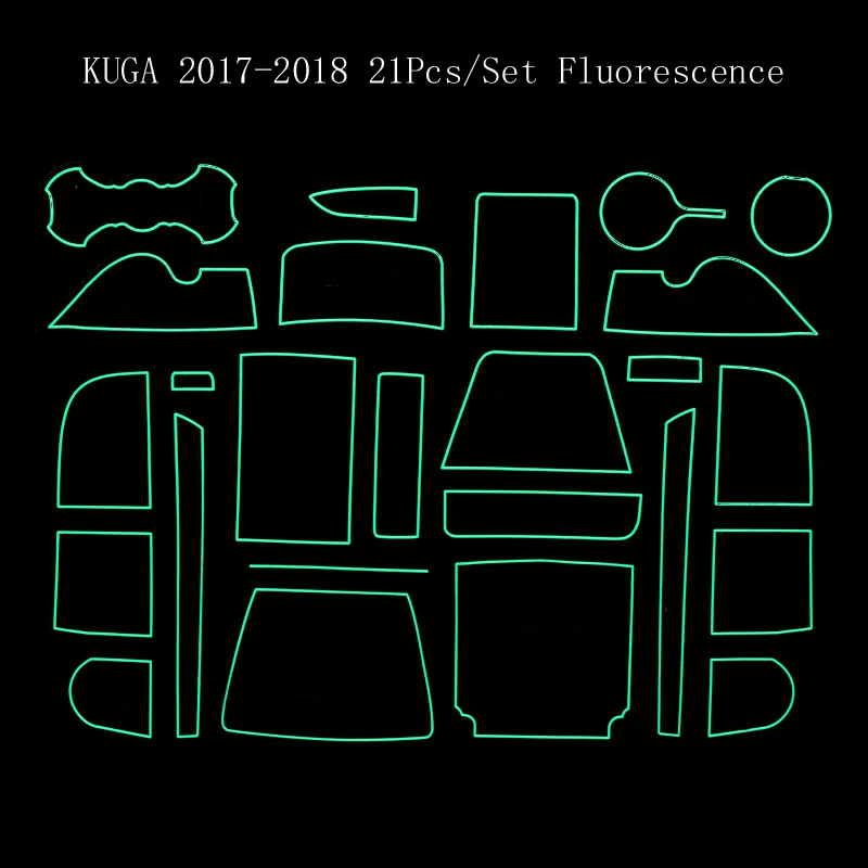 

For Kuga 2017 2018 Non-Slip Cup Mats Anti Slip Door Groove Gate Slot Pad Mat Stickers Auto Decoration Accessories Car-Styling