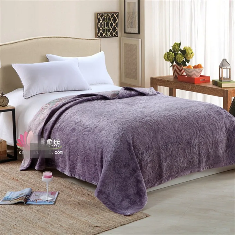 Тиснение Флисовое одеяло кристалл бархат и хлопок стеганое покрывало для