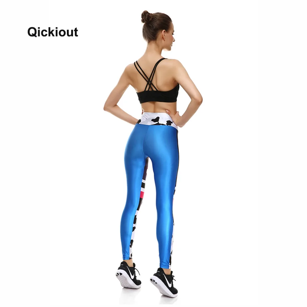 Qickitout Pants 2017 Women's Digital Print Leggings 39 Words camouflage splicing Big Hip High Waist Fitness Free Shipping | Женская