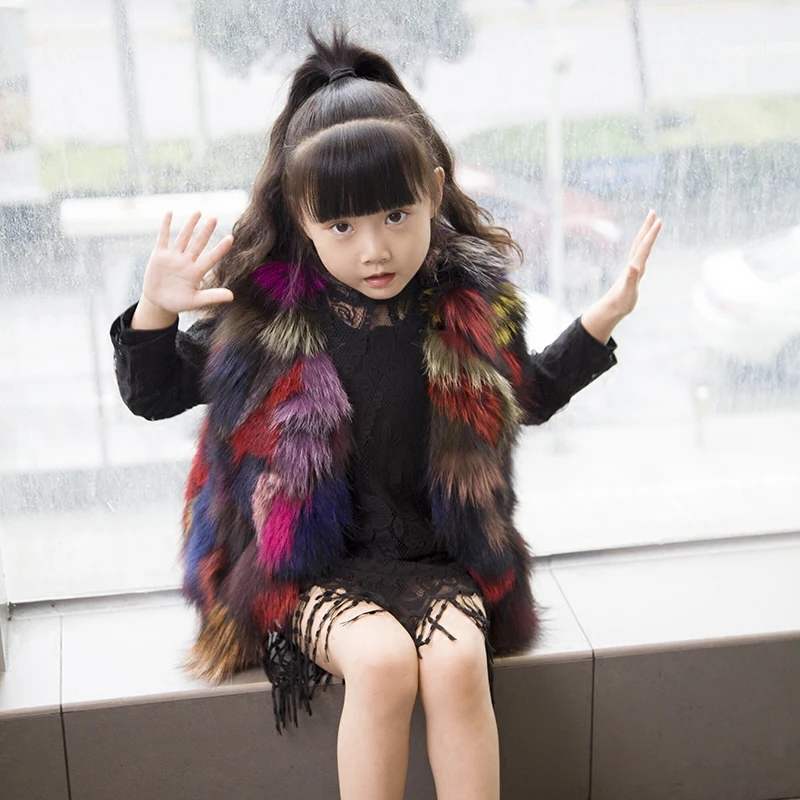 New Luxury Fur Fox Children Really Fashion Color Vest Girls Shorts Quilted | Детская одежда и обувь