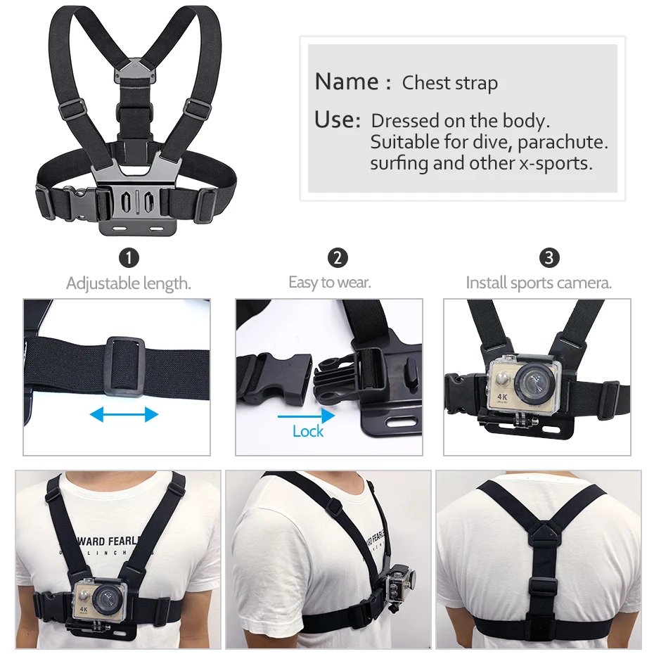 Набор аксессуаров для Gopro Hero 6 5 нагрудный ремень крепления на голову Go pro