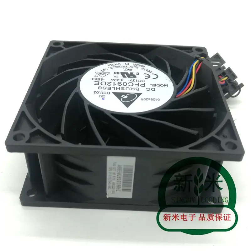 Б/у Дельта PFC0912DE 12V 4.32A 9038 9 см высокий объем воздуха двойной шарикоподшипник