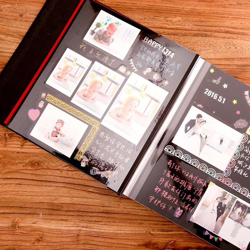 Самодельный альбом с вышивкой ручной работы самоклеющийся пленкой для пар Этот