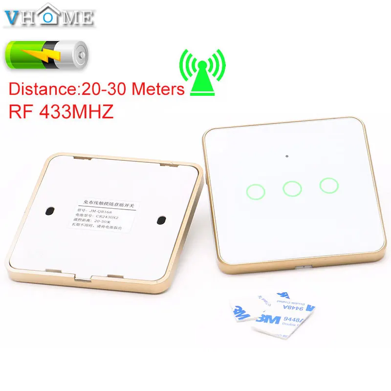 Vhome Smart Remote Control 433mhz Wireless Transmitter EV1527 For Electric Gate Door Lamp Bedroom Luxury Glass | Электроника