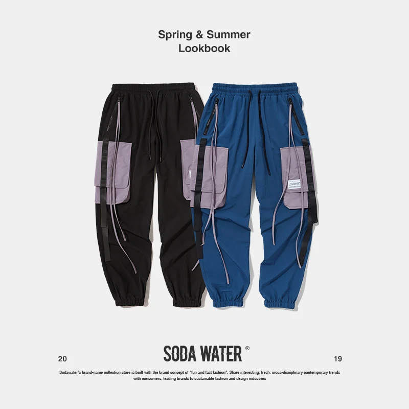 Мужские шаровары в стиле хип-хоп sodawater повседневные брюки-карго с боковыми