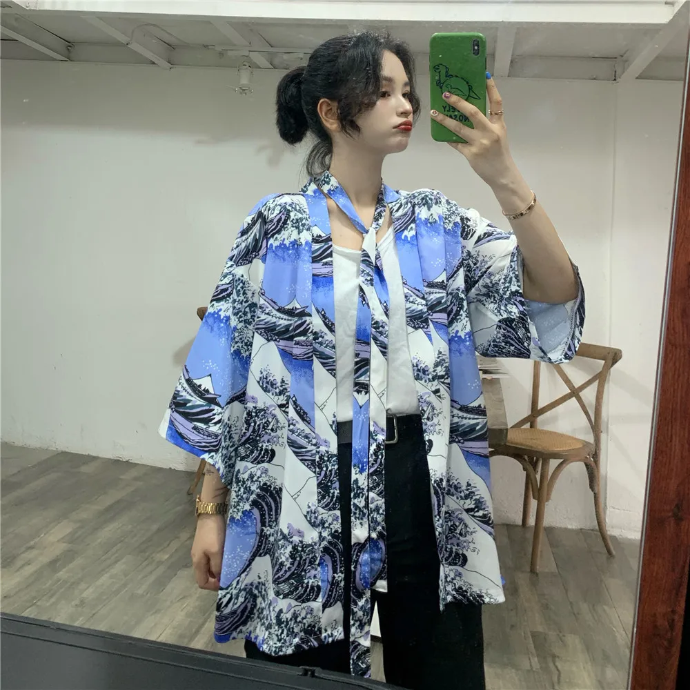 Женское кимоно-кардиган obi yukata традиционное японское кимоно японская одежда |
