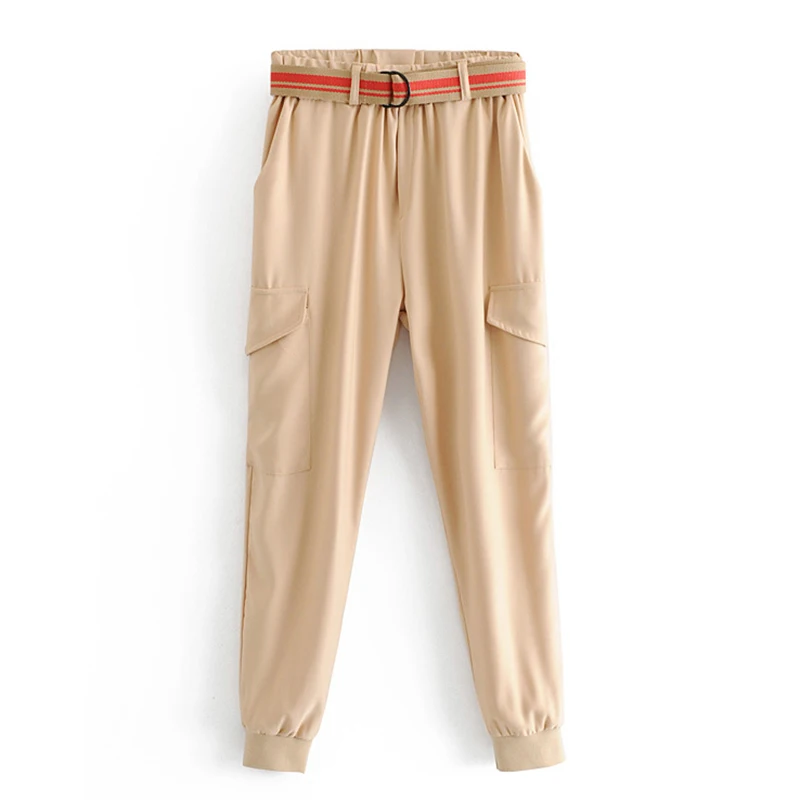 Брюки карго женские с завышенной талией модные штаны в стиле хип хоп свободные