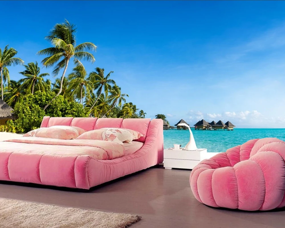 Обои для фотосъемки с изображением неба моря пальмы пляжа природы кофейни