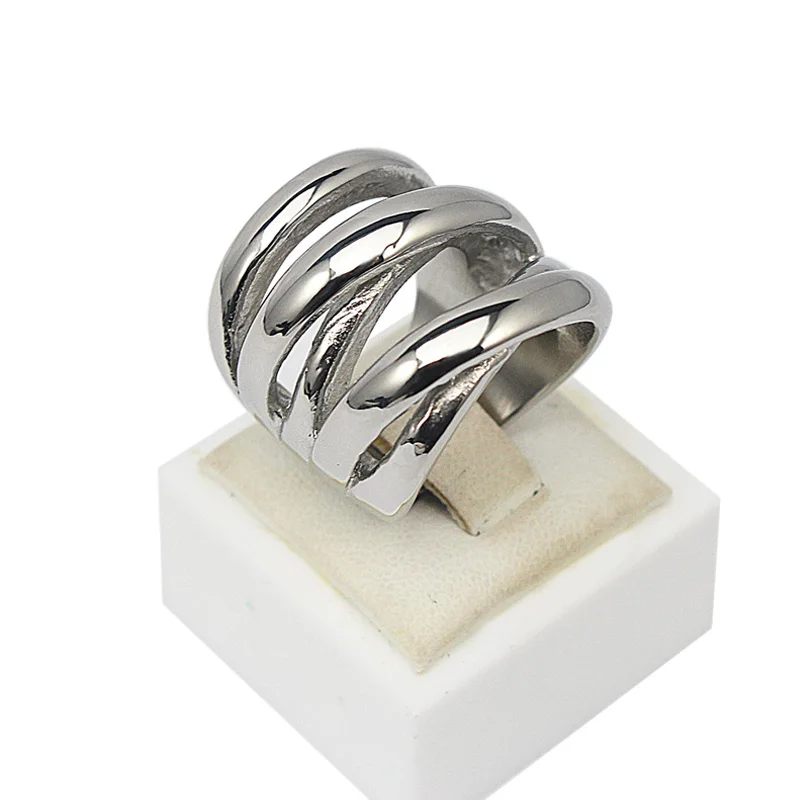 Новые модные панк 316L Нержавеющая сталь Кольца для Для женщин широкий Винтаж