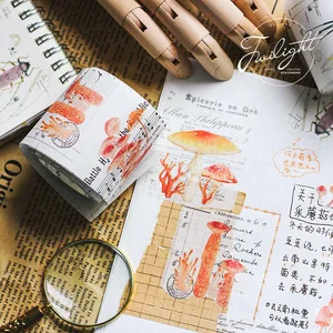 Лекарственных трав, гриб лента Washi Скрапбукинг декоративный Скотч для монтажа светодиодных лампочек Бумага японский стикер для канцелярских товаров клейкая лента