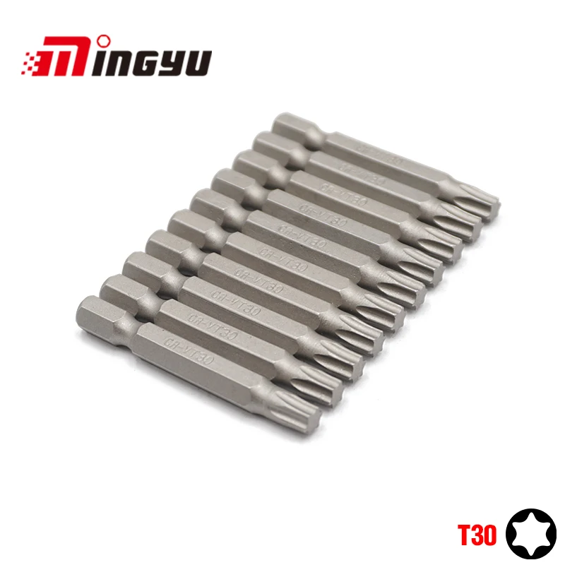 Набор отверток Torx T30 10 шт. 1/4 дюйма 50 мм набор инструментов для ремонта сверл с