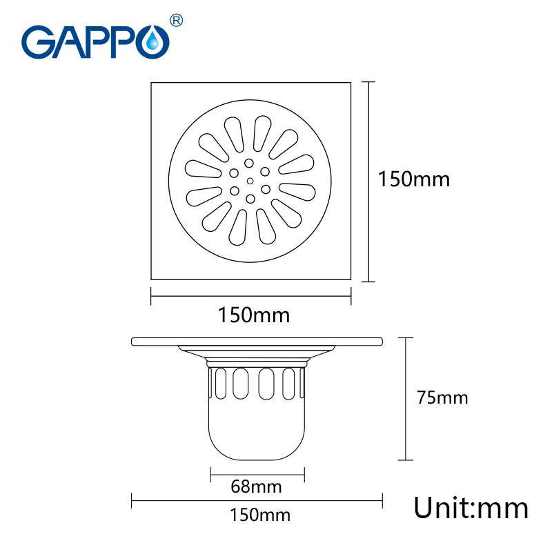 GAPPO Drains Anti-odor Bathroom shower Floor bath drainer stopper Bathtub Shower Drainers Strainers | Обустройство дома