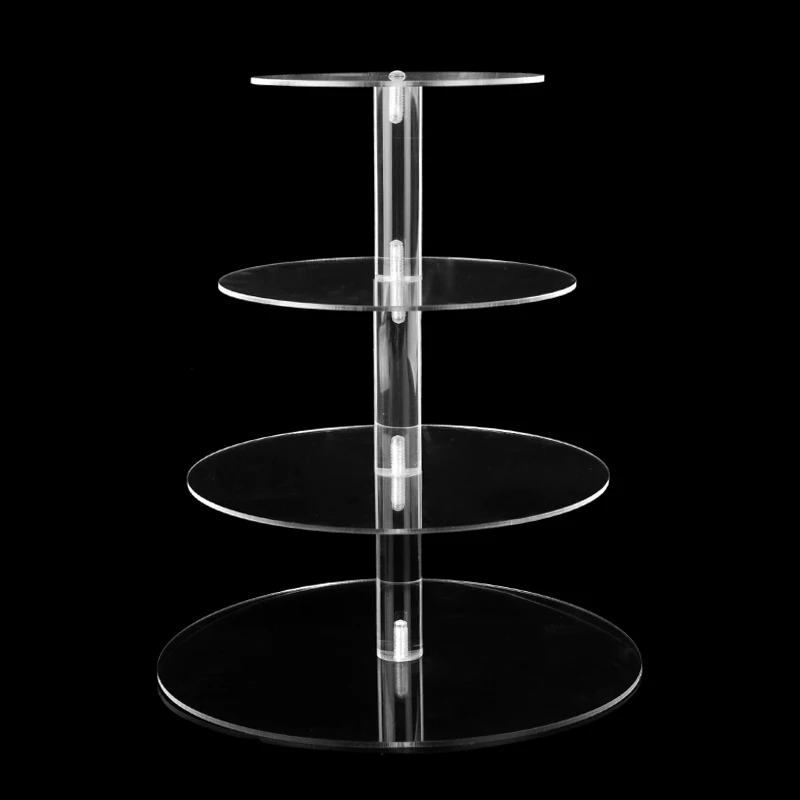 Круглый акриловый держатель для торта 3/4 уровня подставка кекса сборка и