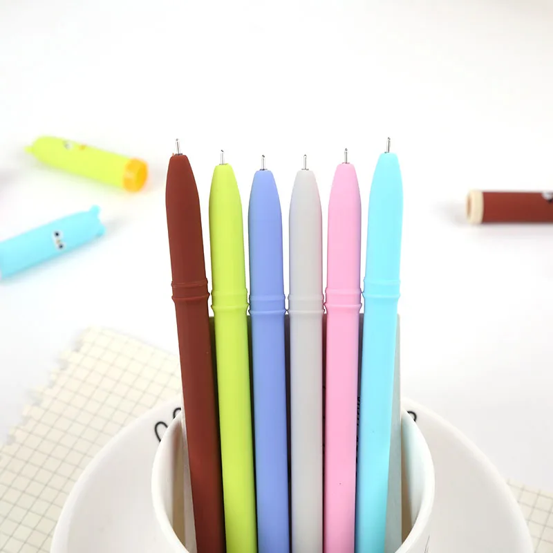 0.38mm Cute Kawaii Plastic Gel Pen Cartoon Bear Canetas Neutral Pens For Writing Kids Gift School Supplies Korean Stationery |