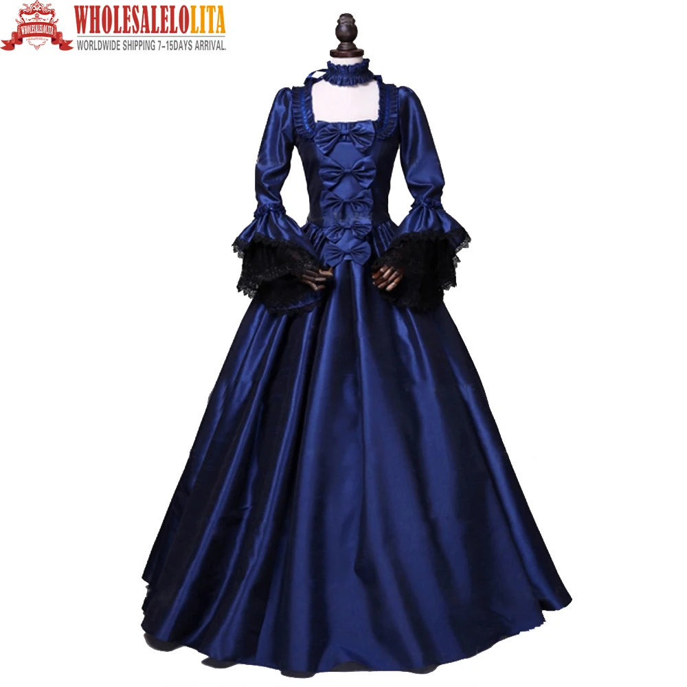 

Blue Marie Antoinette Renaissance Princess Victorian Costume Dress