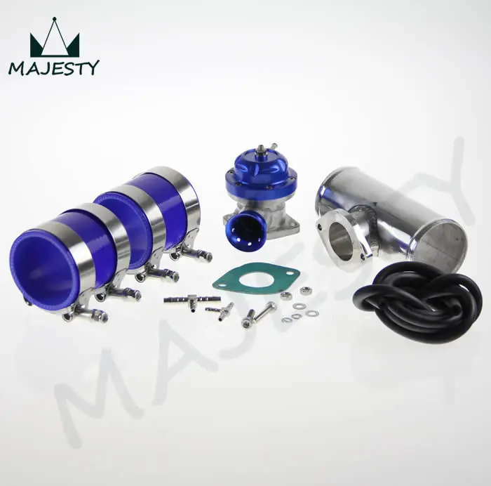 30PSI TS BOV turbo + 2 &quot50*150 мм Фланцевая труба * Синие Силиконовые Шланги 4 хомуты |