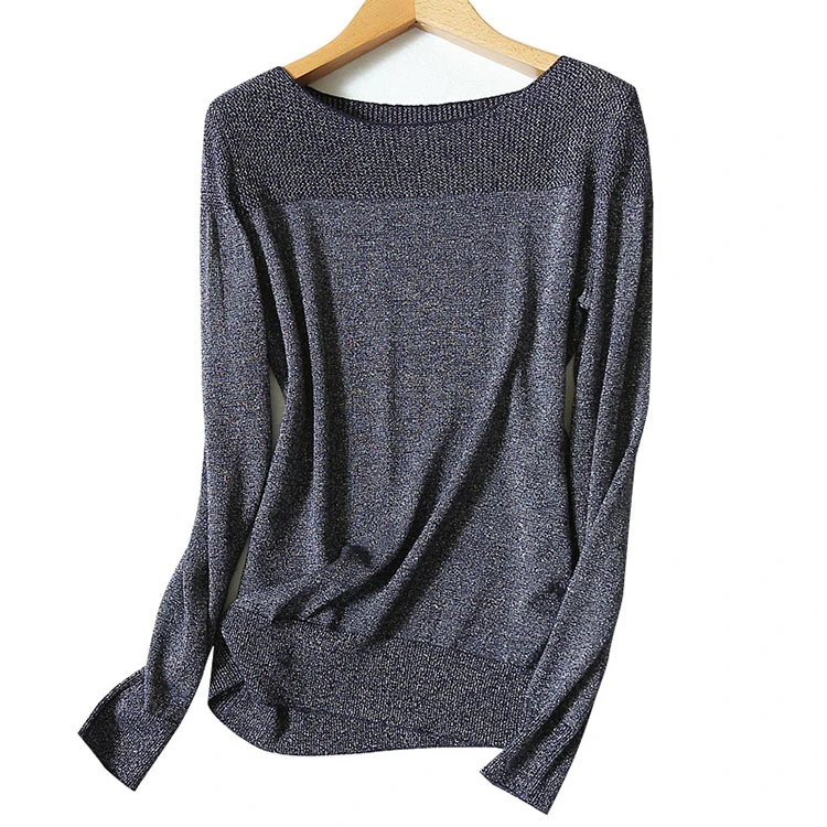 

Яркая шелковая пряжа, вязаный женский весенний модный базовый пуловер, свитер с вырезом лодочкой высокого качества S/M/L/XL