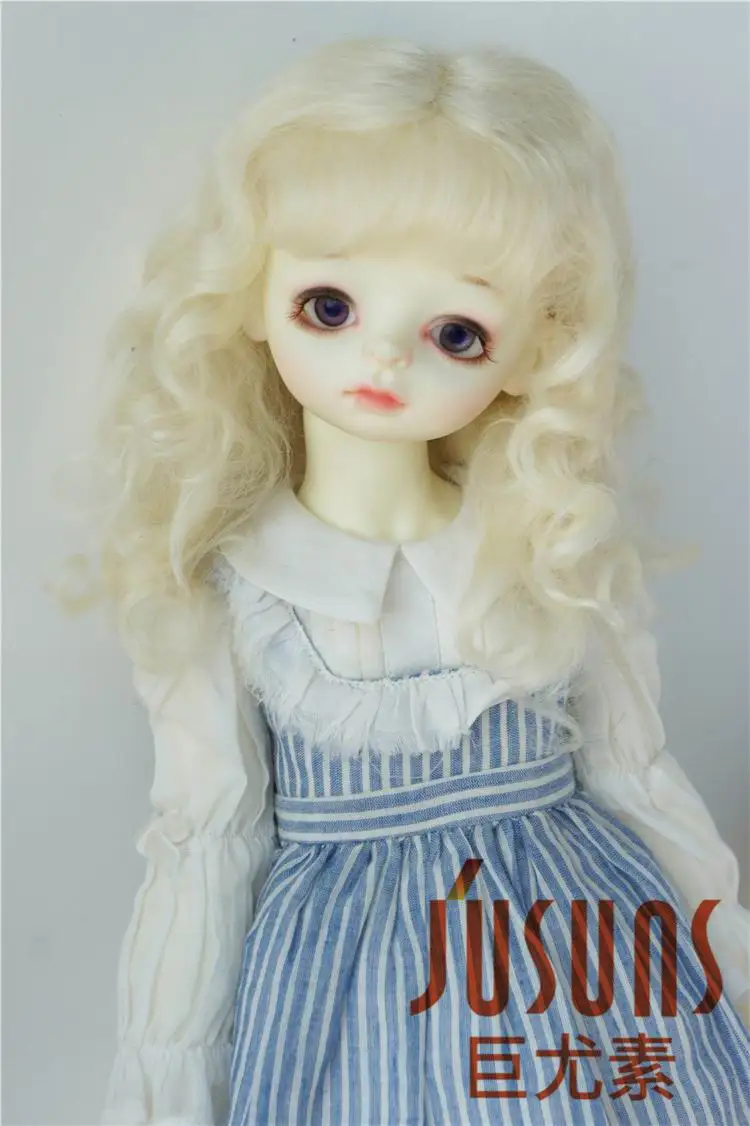 8-9inch Ivory white D20313 1/3 SD BJD мохеровые кукольные парики принцесса длинный курчавый BJD парик Размер 8-9 дюймов 9-10 дюймов аксессуары для кукол - Цвет: 8-9inch Ivory white