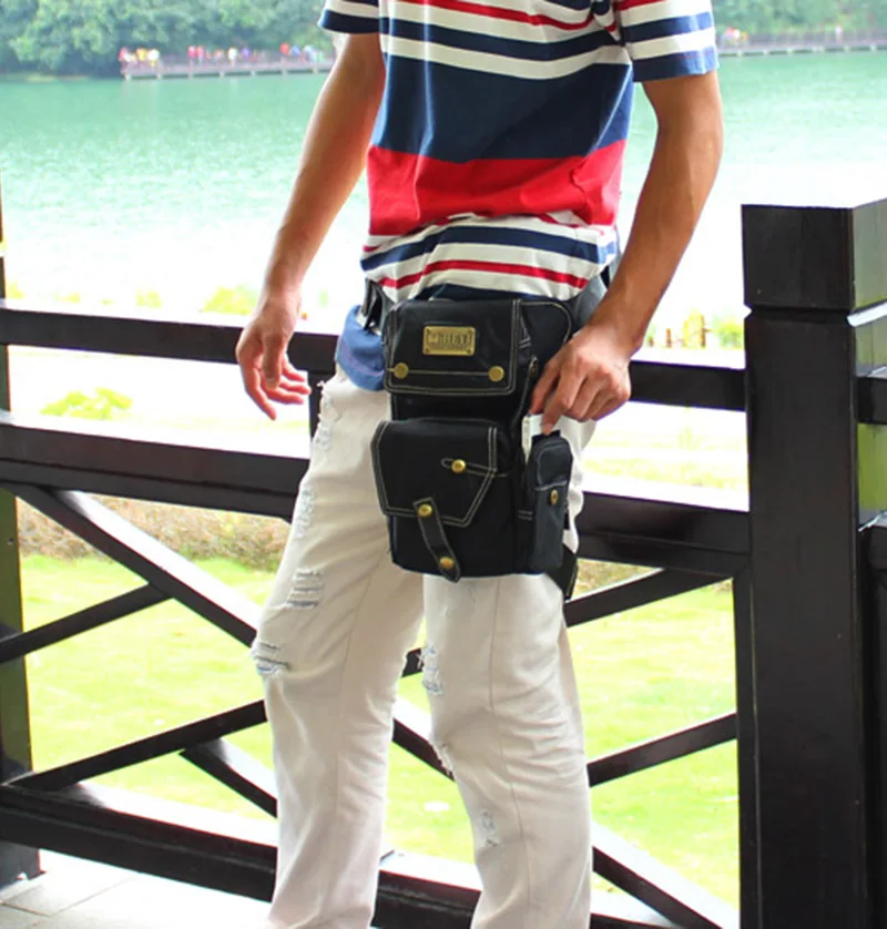 

Men Waterproof Nylon Motorcycle Rider Leg Drop Bag Punk Rock Belt Hip Bum Trend Military Male Fanny Waist Pack Thigh Bag