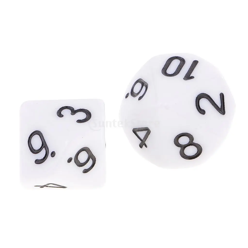 Maguideal 10 шт. двухсторонних кубиков D10 многогранные кубики для игр Dungeons и Dragons White|10