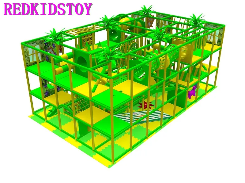 値段 プレミアム品質のために設計され顧客からチリジャングルをテーマにした 3 階屋内遊び場スパイラルチューブスライド