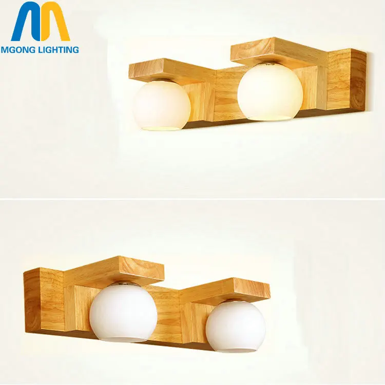 Деревянный длинный зеркальный светильник для ванной современный настенный G4