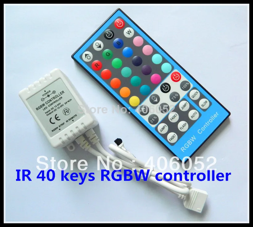 

4pcs/lot rgbw ir 40key led controller DC5V 12v - 24v for 5050/3528 led strip light and RGB LED module