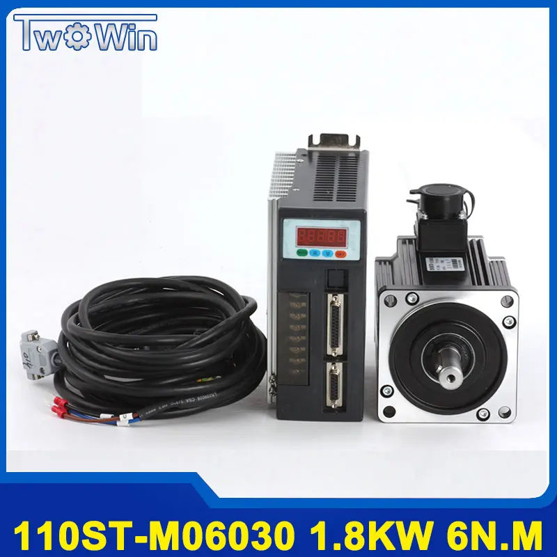 110ST-M06030 серво-двигатель в комплекте 6N.M 3000 об/мин 1.8KW серводвигатель переменного