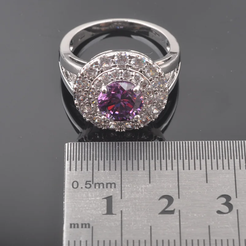 Наборы свадебных ювелирных изделий фиолетовые хрустальные бусы для женщин