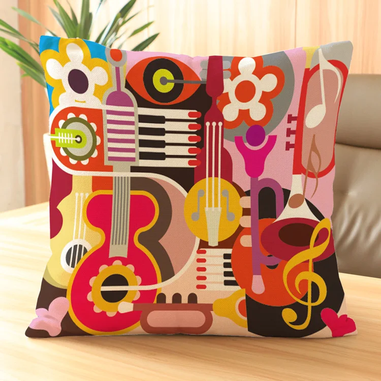 Майк Гитары Музыкальные инструменты узор творческий печатных Чехлы для подушек