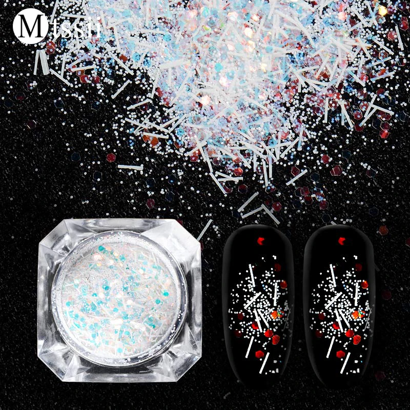 Mtssii 1 Box Русалка Декор для маникюра Art Блеск хлопья блестки голографические