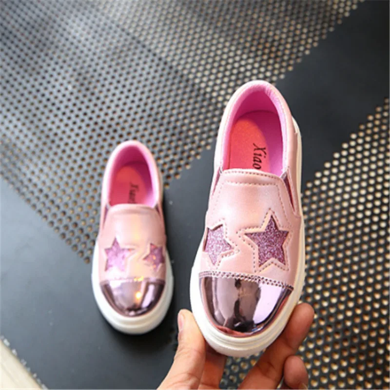 Fashion Little Kids Shoes For Girls Star Printed Slip-on Children School Infant Brand Size 26-36 | Детская одежда и обувь
