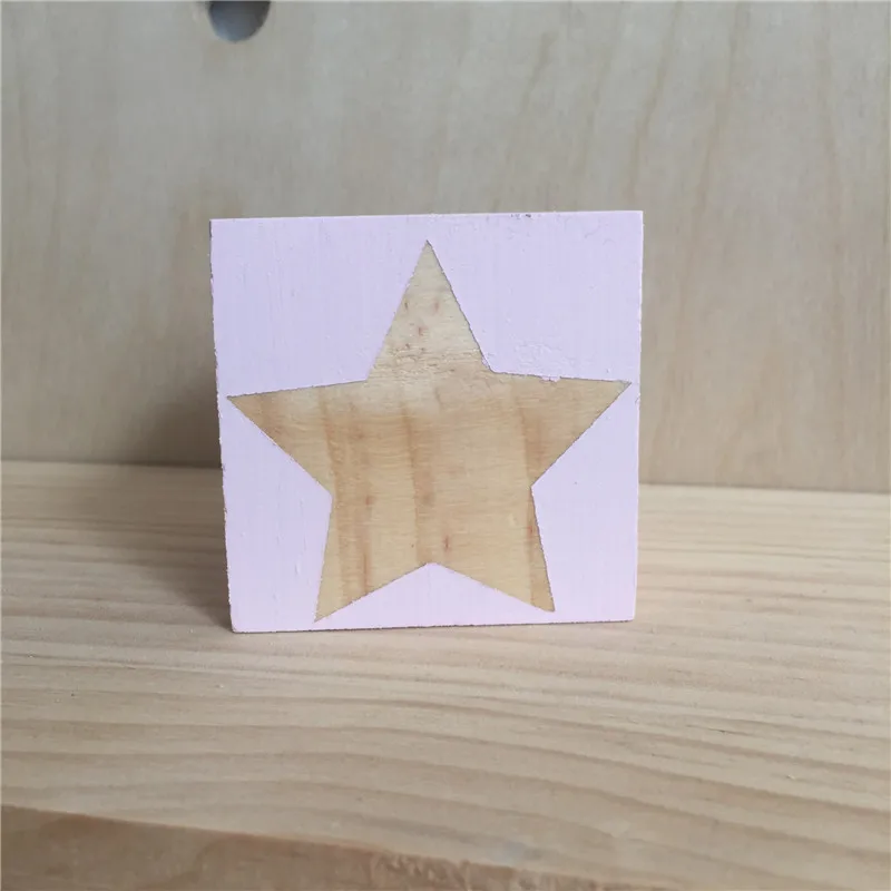 Pink Star Скандинавские звезды облако сердце деревянные строительные блоки орнамент для детей игрушки Детская комната украшения реквизит для фотосессии натуральные ремесленные подарки - Цвет: Pink Star