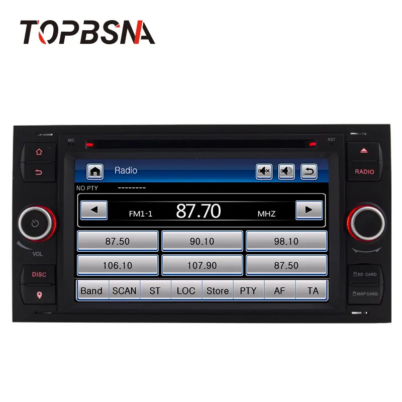 TOPBSNA Автомобильный мультимедийный плеер для Ford Mondeo S-max Focus C-MAX Galaxy Fiesta Transit Fusion
