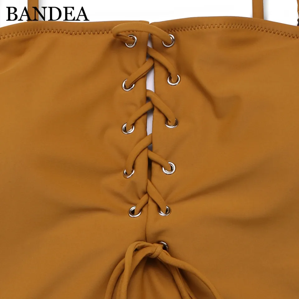 BANDEA one piece swimsuit sexy swimwear women 2017 monokini bandage bodysuit summer swmming suits beach bathing | Спорт и