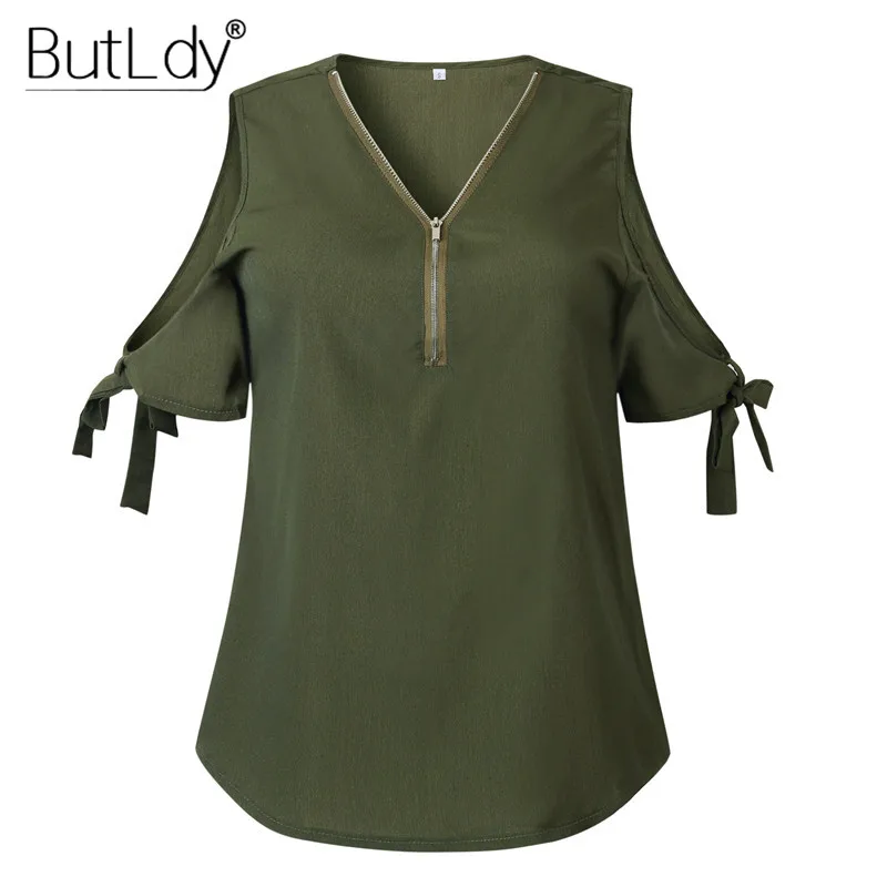 Футболка женская с коротким рукавом на молнии треугольным вырезом шнурках лето