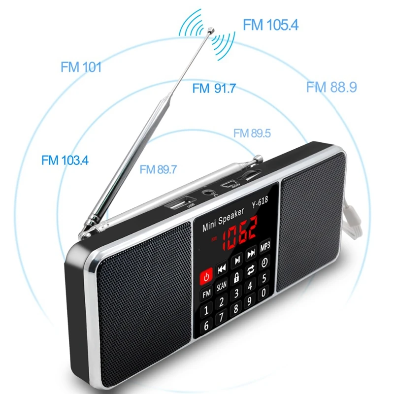 Многофункциональный цифровой fm радиоприемник мультимедийный динамик Mp3