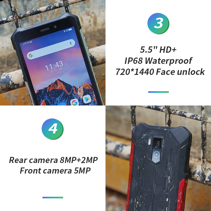 Ulefone Power X3 5 &quot ВЫСОКАЯ ЧЁТКОСТЬ IP68 Водонепроницаемый смартфон 2 Гб оперативной
