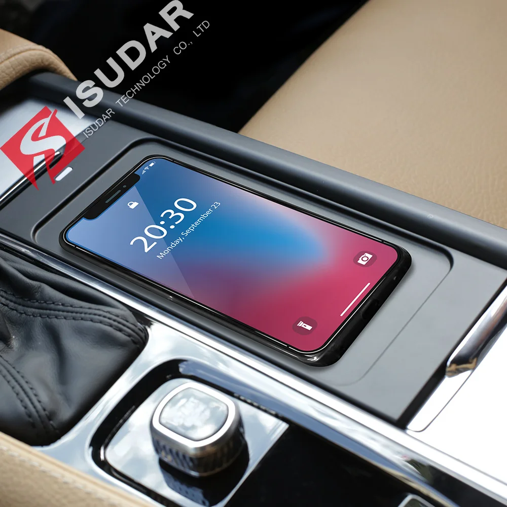 ISUDAR 10 Вт Qi автомобильное беспроводное зарядное устройство Автоматическая