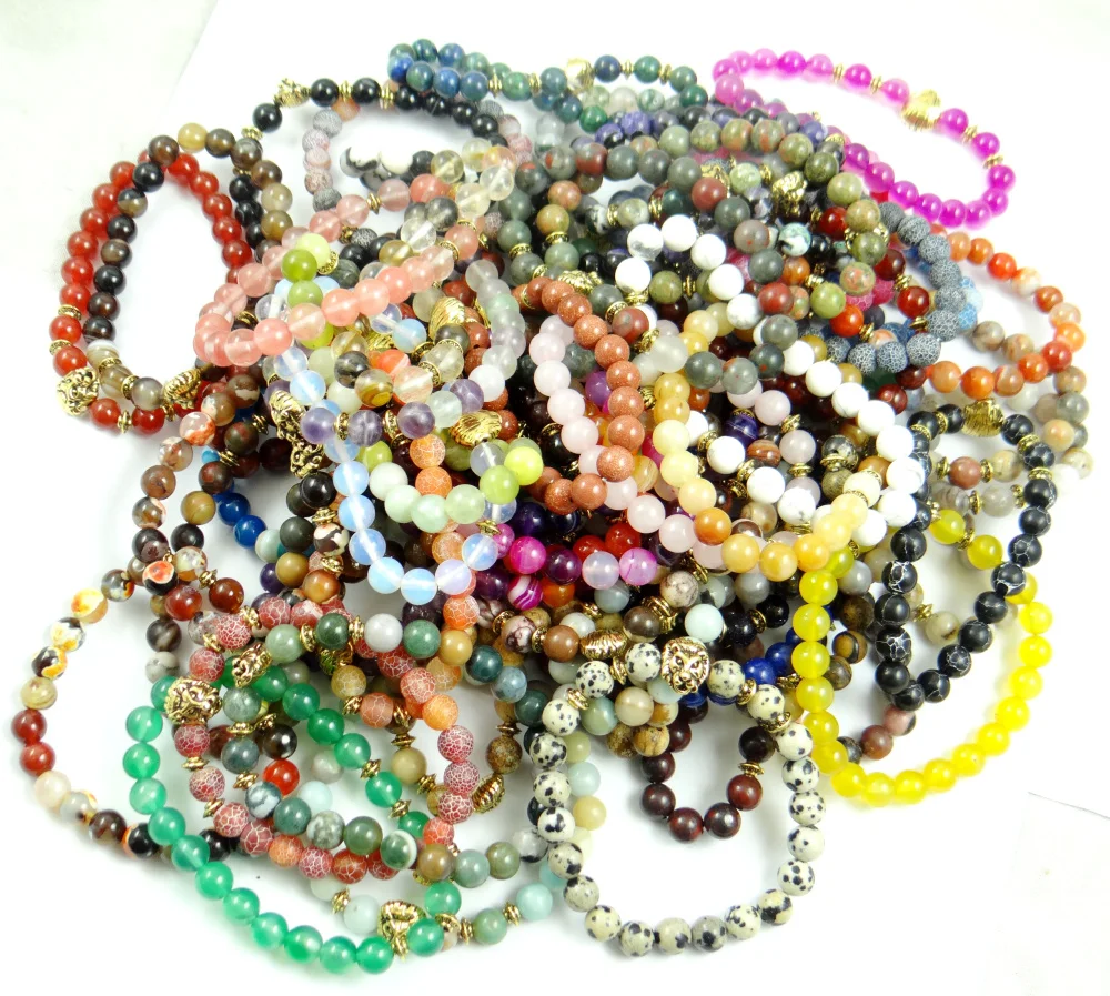 Fashion 8MM Natural Stone Bracelets For Women Men Tiger Eyes Agates Gold Lions head Beaded | Украшения и аксессуары