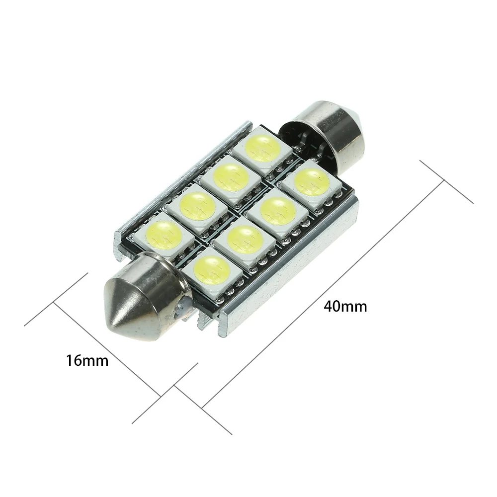10 шт. 8 SMD 5050 Автомобильный светодиодный светильник 12 В белая купольная гирлянда