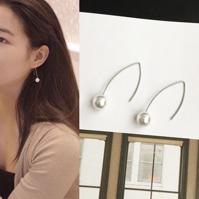 Простые и элегантные темпераментные крючки для ушей складные Подвески Серьги с