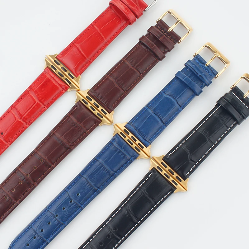 ALK Band for Apple Watch Series 4strap 38 40 42 44mm Watchbands Belt Watch Accessory Bracelet for Iwatch  Genuine Leather Buckle