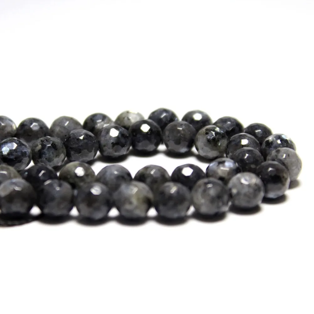 Оптовая Продажа AAA + граненый черный спектролит натуральный камень бусины для
