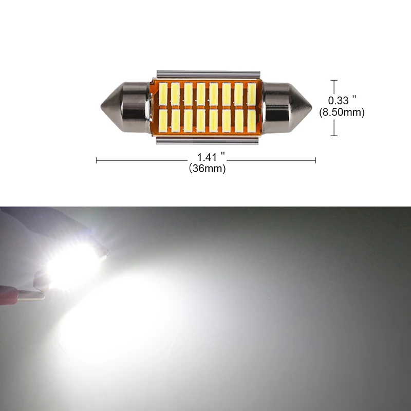 Гирлянда 31 мм 36 39 42 Светодиодная лампа C5W C10W супер яркая 4014 SMD Canbus без ошибок авто