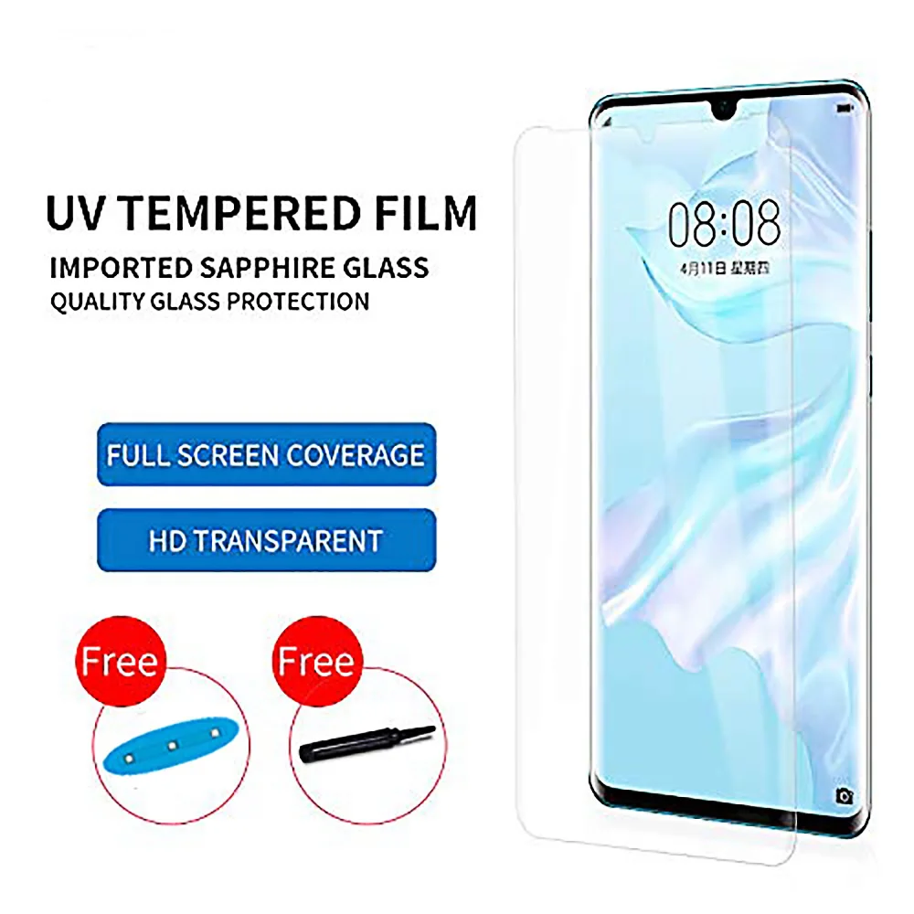 10D нано жидкий полный клей для HuaWei P30 Mate 20 Pro закаленное стекло Защита экрана Mate20