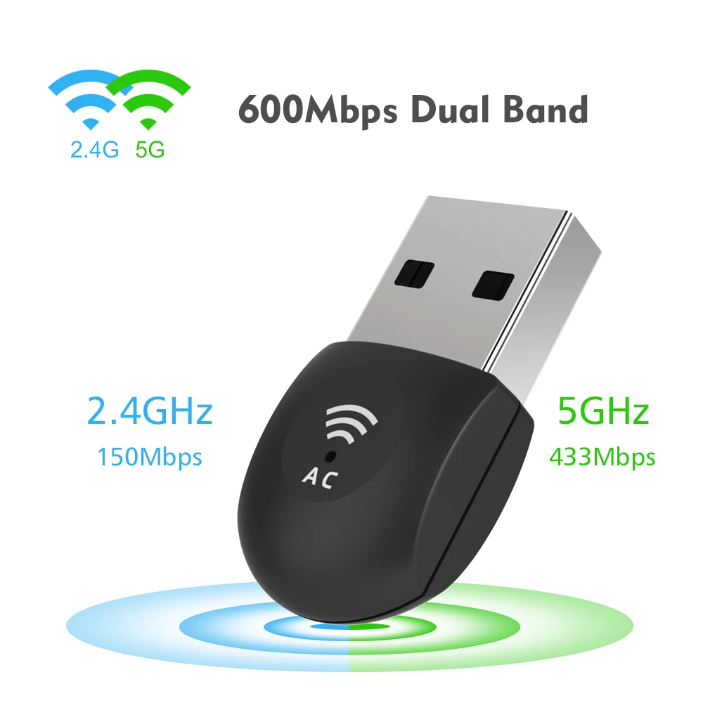 Wavlink USB2.0 AC600 USB wifi адаптер Wi-Fi адаптер Dual Band 2,4G/5G USB Беспроводной локальной сети картоприемник для ноутбук ПК настольный компьютер