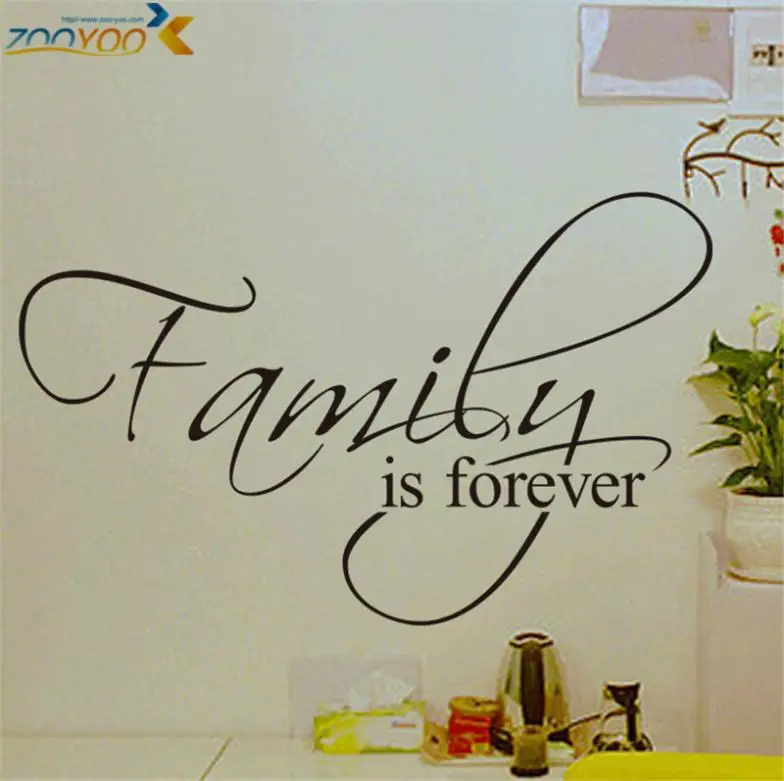 Домашний декор Семья навсегда креативные настенные наклейки с цитатами 8068