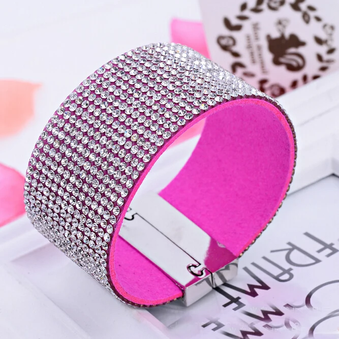 

Mix Color Crystal Magnetic Buckle Fashion Rhinestone Bracelets for women