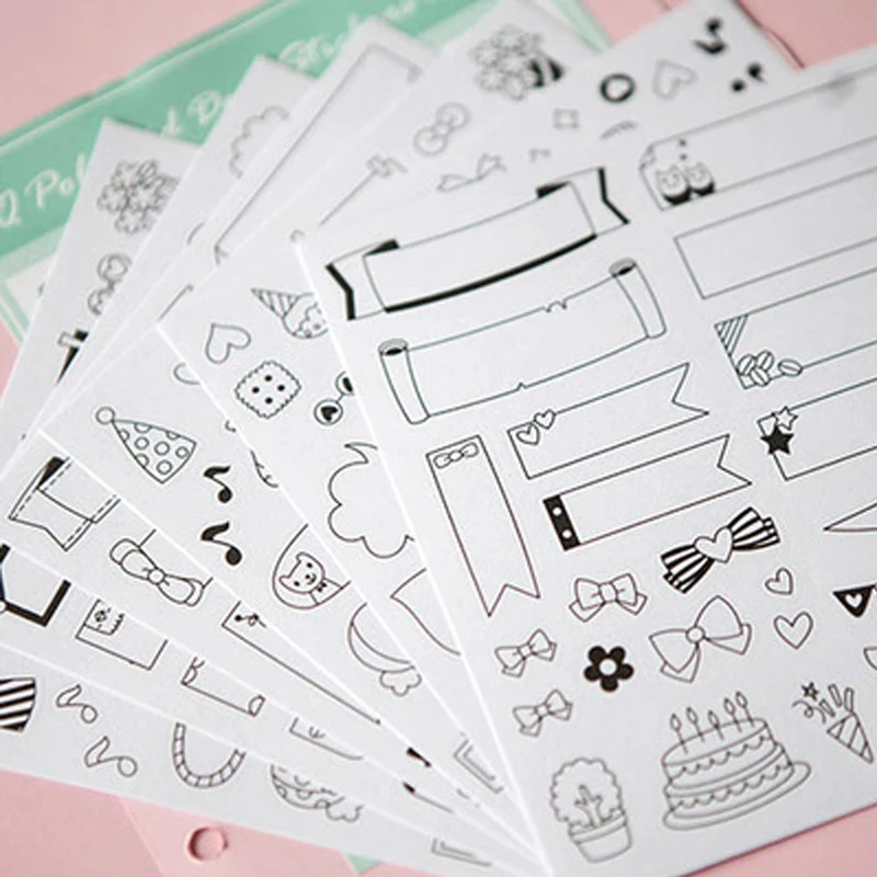 6 листов/набор наклейки на календарь для скрапбукинга|paper stickers|stickers for scrapbooking6 sheets |